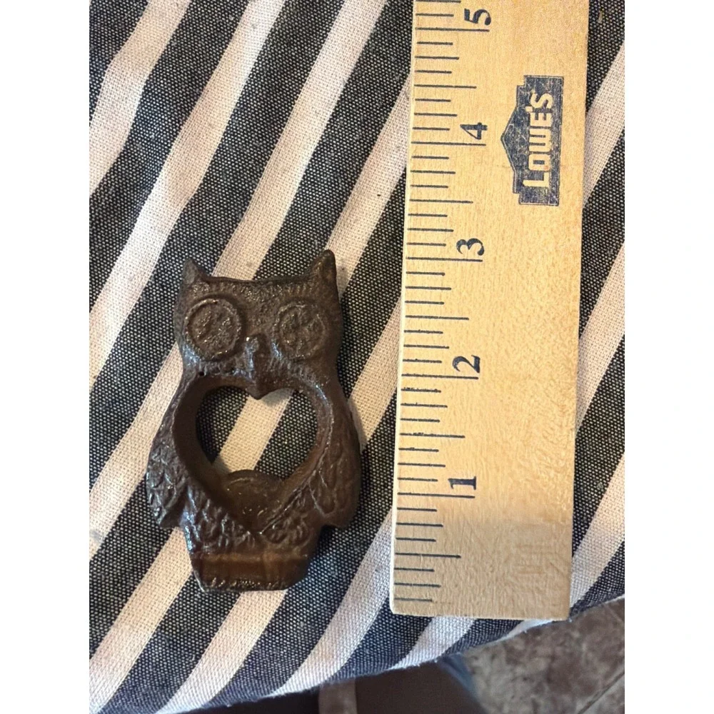 Vintage Style Cast Iron Owl Bottle Opener Heart Cutout Rustic Brown Bar Tool 3